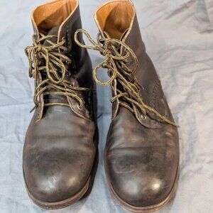 Zeha Berlin Distressed Brown Leather Lace Up Boots Women Size 41
